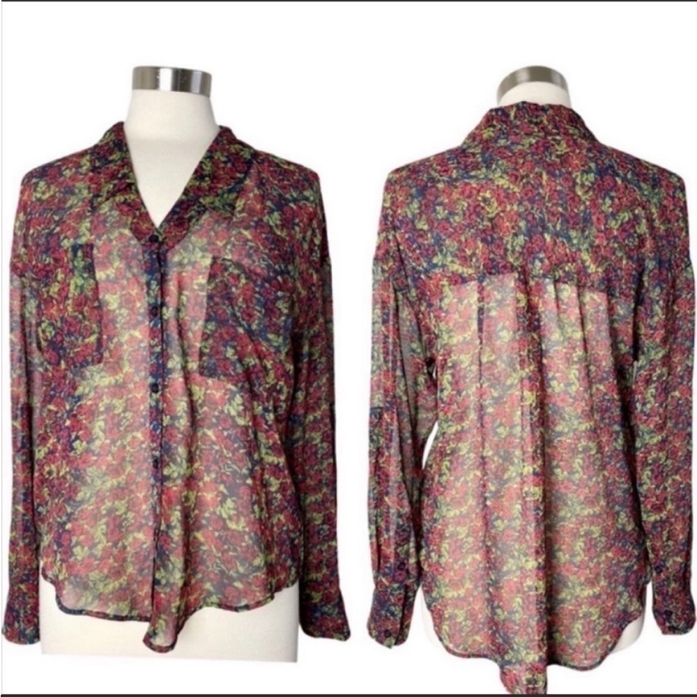 FREE PEOPLE Easy Rider Floral Button Up Blouse - Picture 9 of 9